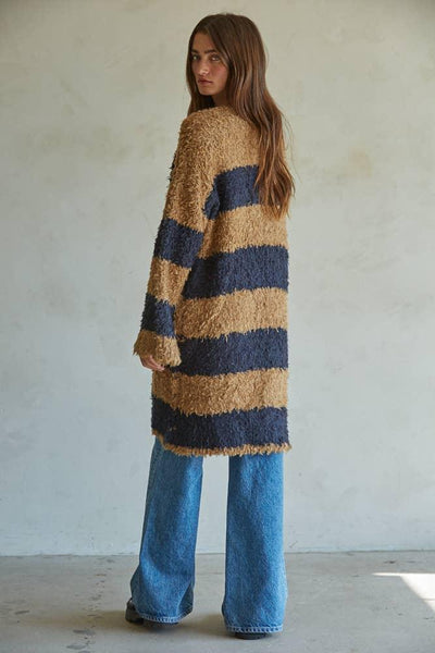 Navy Striped Cardigan