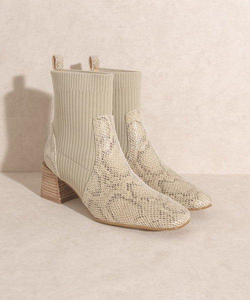 Snake Printed Sock Bootie - Hope Boutique Shop