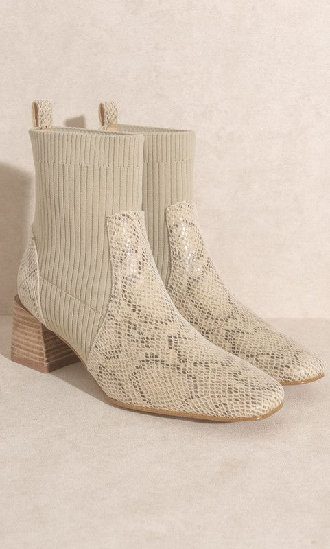 Snake Printed Sock Bootie - Hope Boutique Shop