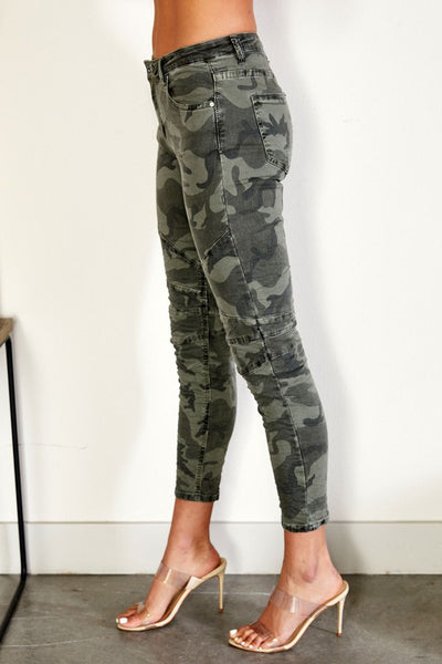 Camo Fitted Denim Pants - Hope Boutique Shop