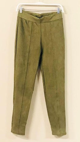 Army Green Suede Pants - Hope Boutique Shop