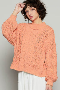 Mock Neck Balloon Sleeve Sweater - Hope Boutique Shop