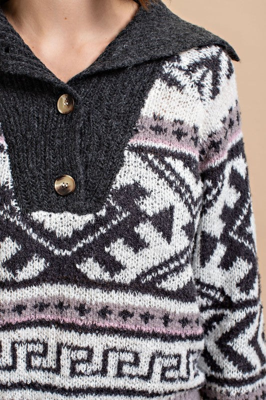 Aztec Collared Sweater