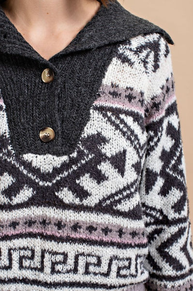 Aztec Collared Sweater