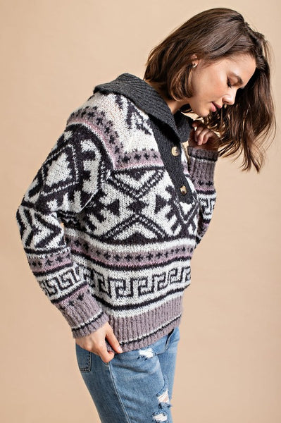 Aztec Collared Sweater