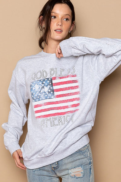 Patriotic Printed Sweatshirt