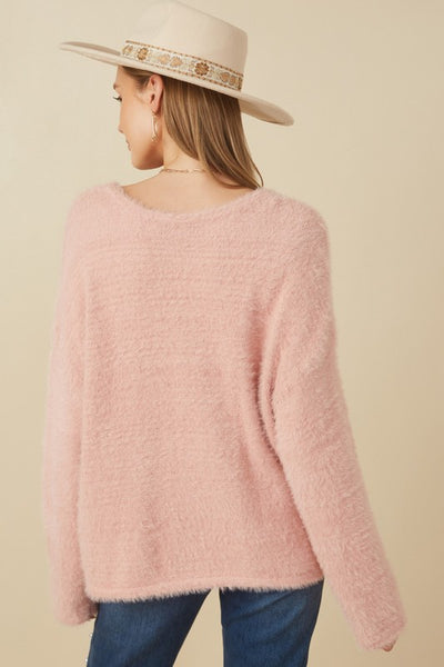 Mohair V Neck Sweater Top - Hope Boutique Shop