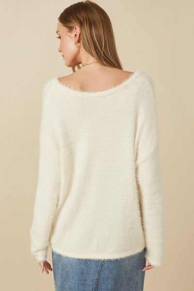 Mohair V Neck Sweater Top - Hope Boutique Shop