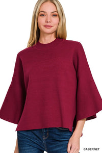 Rich Red Bell Sleeve Top - Hope Boutique Shop