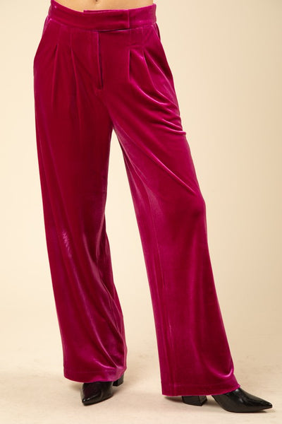 High Waist Velvet Holiday Pants - Hope Boutique Shop