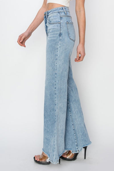 Light Washed Wide Leg Denim - Hope Boutique Shop