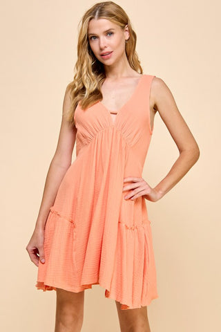 Orange Cream Gauzy Dress