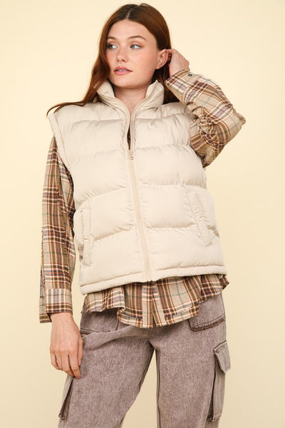 High Neck Casual Comfy Puffer Vest - Hope Boutique Shop