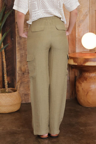 Olive Cargo Straight Leg Pants - Hope Boutique Shop