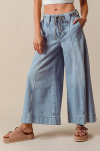 Wide Leg w/ Rope Tie Denim