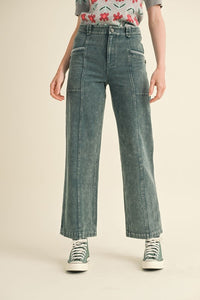 Scallop Stitch Straight Leg Pants