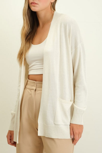 Oatmeal Open Front Cardigan - Hope Boutique Shop