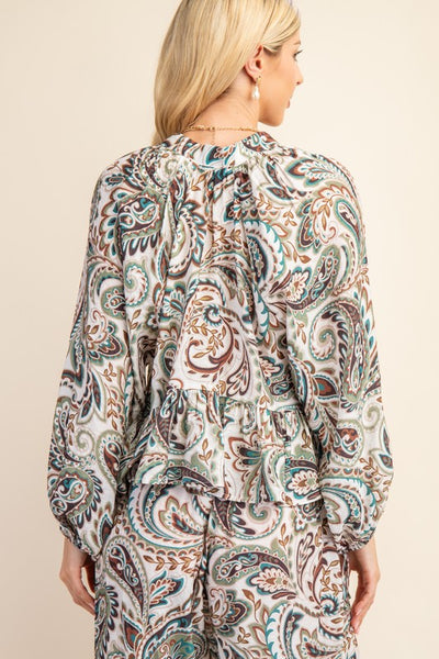 Paisley Pattern Boho Top