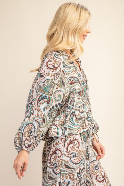 Paisley Pattern Boho Top