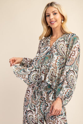 Paisley Pattern Boho Top