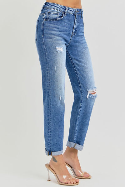 High Rise Girlfriend Jeans