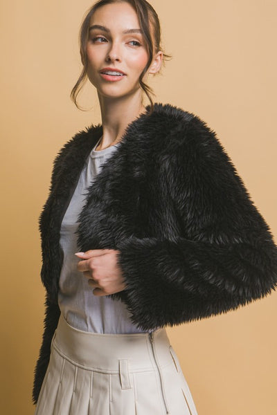 Crop Faux Fur Jacket