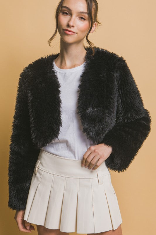 Crop Faux Fur Jacket