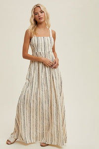 Micro Striped Cutout Maxi Dress - Hope Boutique Shop