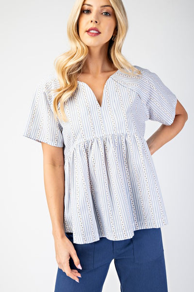 Baby Blue Stripe Top