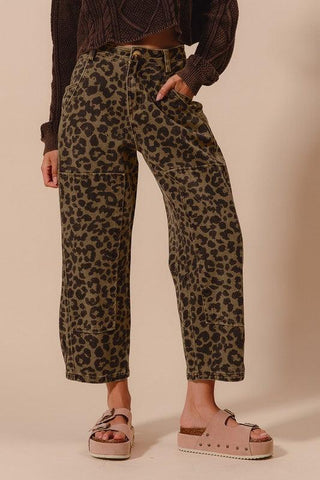 Leopard Mid Rise Wide Leg Pants - Hope Boutique Shop