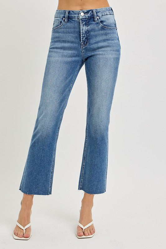 Tummy Control Crop Straight Jeans