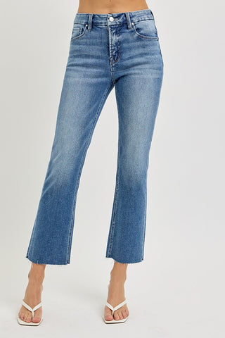 Tummy Control Crop Straight Jeans