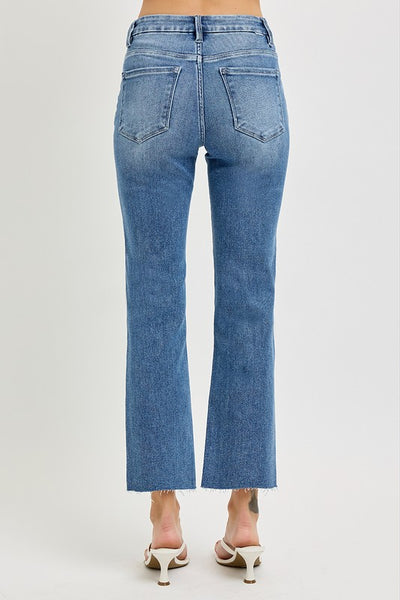 Tummy Control Crop Straight Jeans