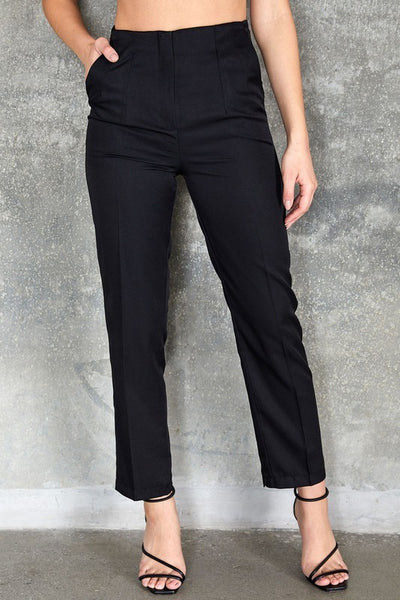 Black Creased Dress Pants - Hope Boutique Shop