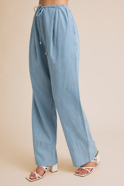 Chambray Pinstripe Pants