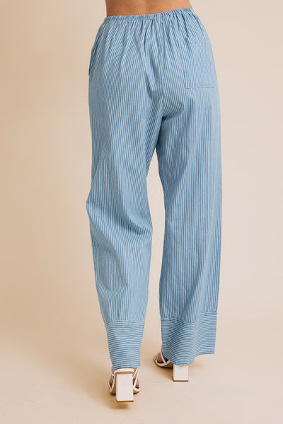 Chambray Pinstripe Pants