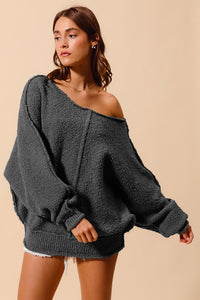 Slouchy Boucle Sweater Pullover