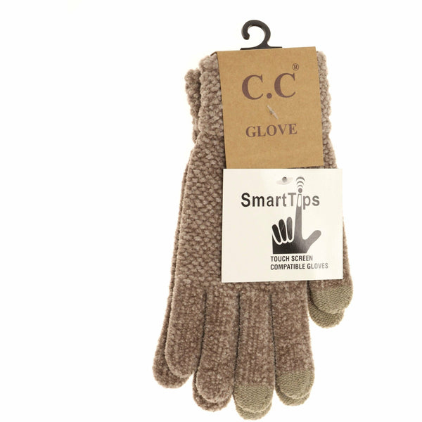 Eco-Friendly Chenille Women's Gloves: Nude