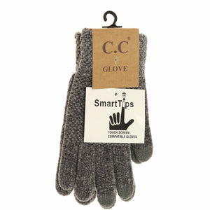 Eco-Friendly Chenille Women's Gloves: Lt. Grey