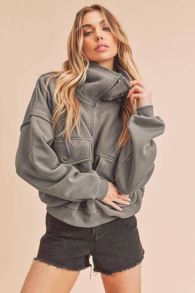 Front Pocket Fleece Pullover