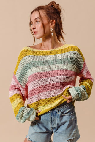 Spring Stripe Knit Sweater