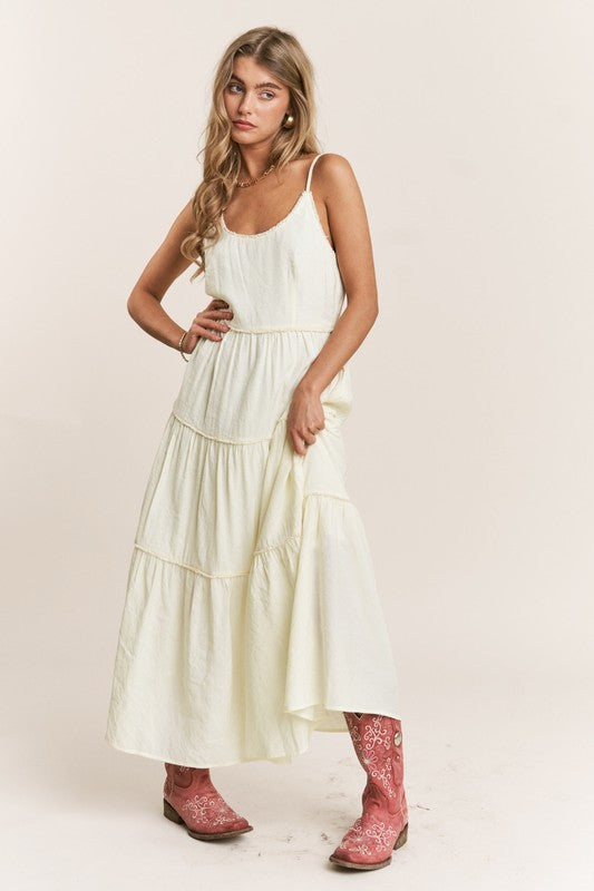 Tiered Spaghetti Maxi Dress - Hope Boutique Shop