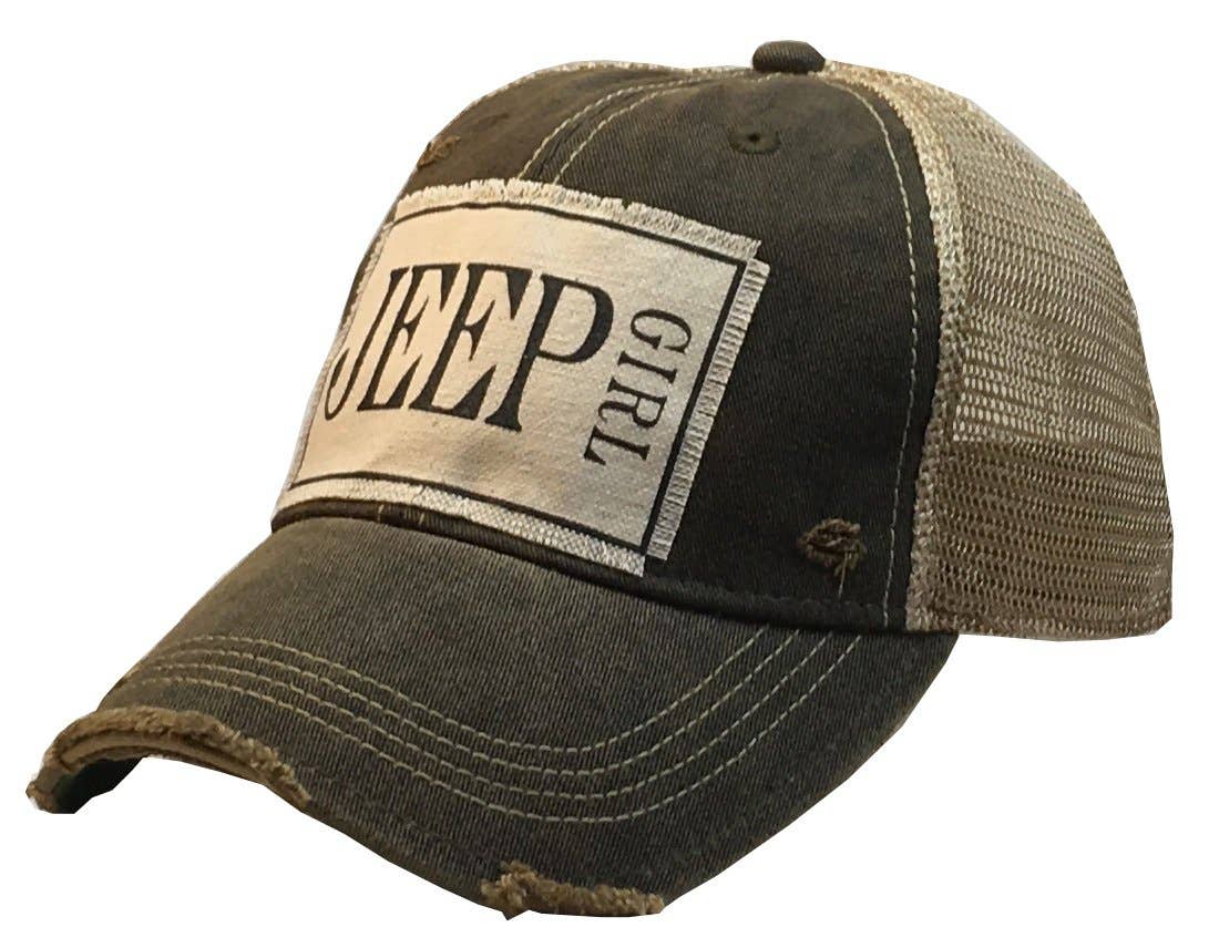 Jeep Girl Distressed Trucker Hat