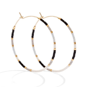 Grey Delica Hoop Earrings - Hope Boutique Shop