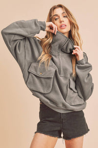 Front Pocket Fleece Pullover