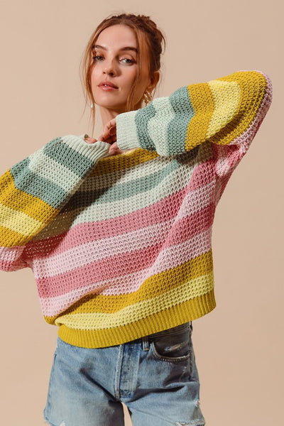 Spring Stripe Knit Sweater