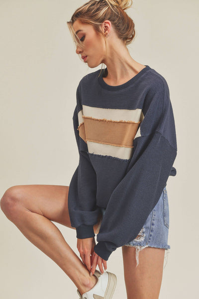 Navy Multi Stripe Pullover